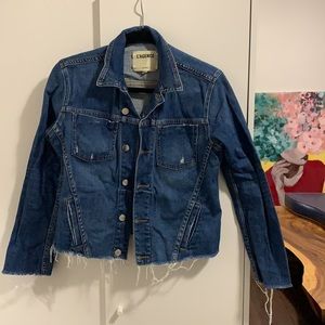L’Agence Janelle slim raw edge denim jacket